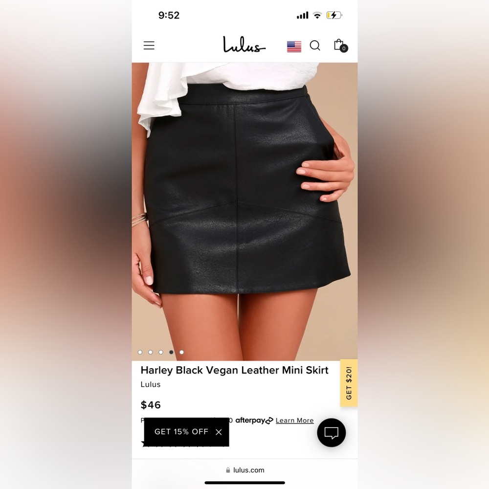Harley Black Vegan Leather Mini Skirt